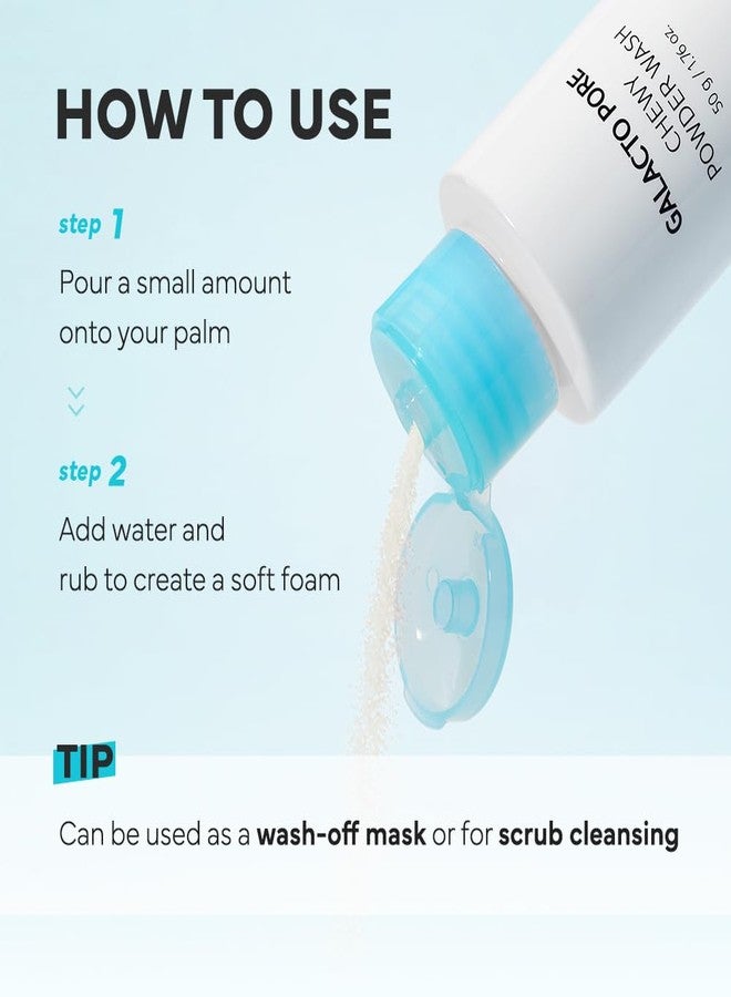 SAM'U Galacto Pore Chewy Powder Wash, Gentle Enzyme Powder Facial Cleanser & Galactomyces Exfoliator for Pores, Korean Skincare for All Skin Types, Face Wash Travel Size, S'more Cleanser 1.76 oz - Image 4